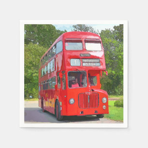 BRITISH RED BUS SERVIETTE