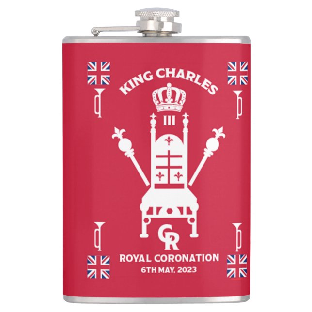 British Royal Coronation King Charles III Flachmann (Vorderseite)