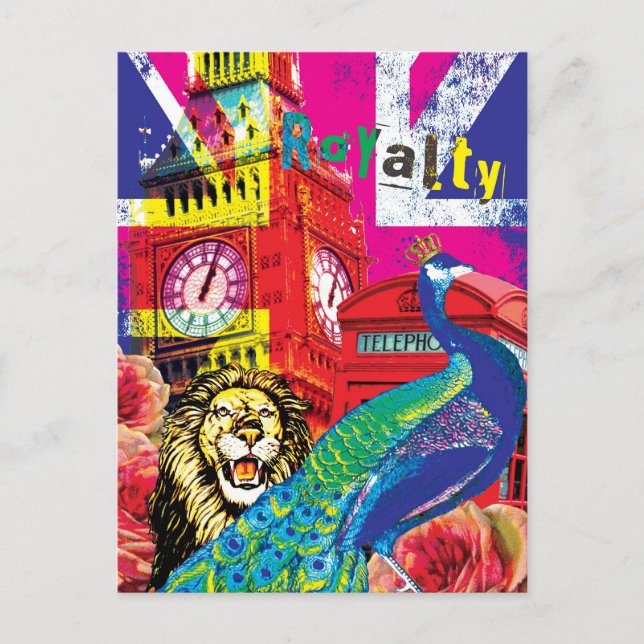 British Royalty Pop Art Postkarte (Vorderseite)