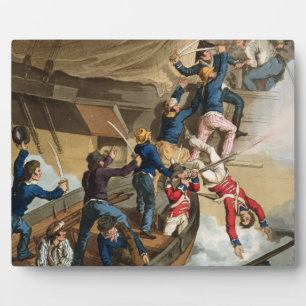 British Sailors Boarding a Man of War, graviert vo Fotoplatte