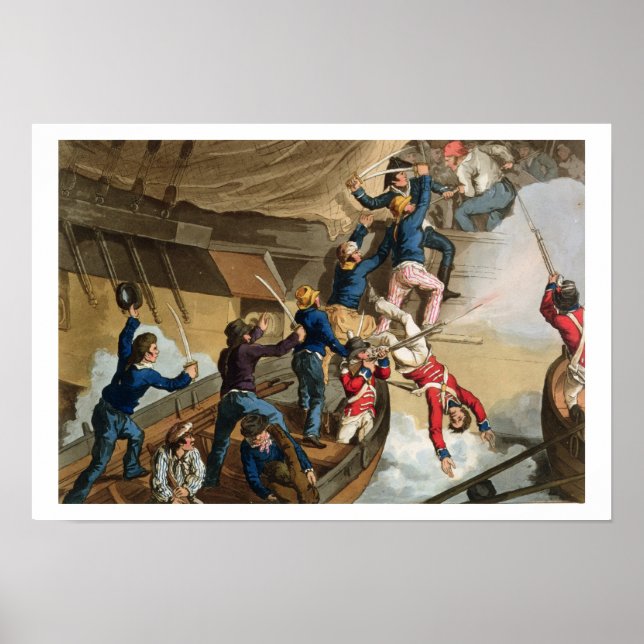 British Sailors Boarding a Man of War, graviert vo Poster (Vorne)
