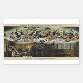 British Scrooge Queen Victoria Weihnachtsessen Rechteckiger Aufkleber
