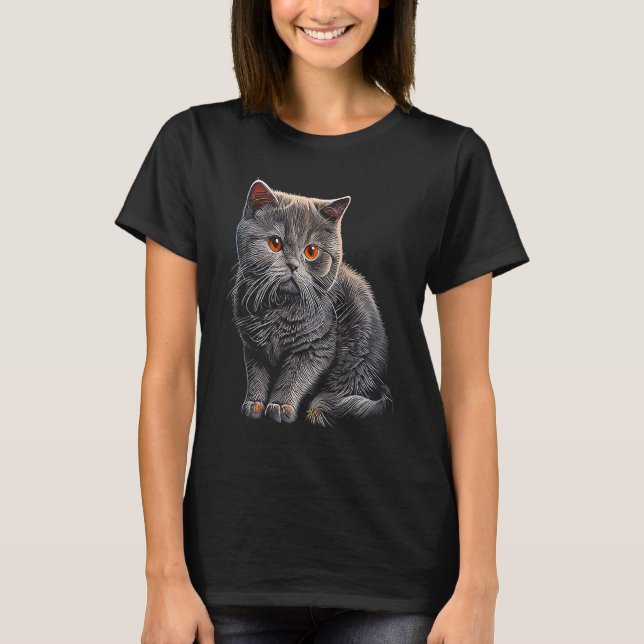 British Shorthair Cat 7 T-Shirt (Vorderseite)