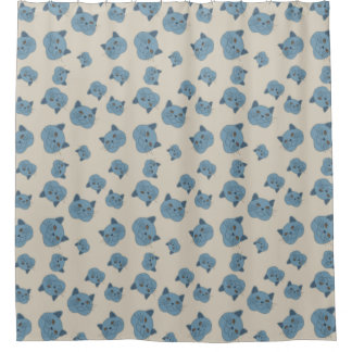 British Shorthair Cat Pattern Duschvorhang