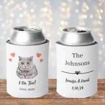 British Shorthair Cat Pet Wedding Can Cooler Gefal