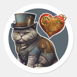 British Shorthair Cat Runder Aufkleber