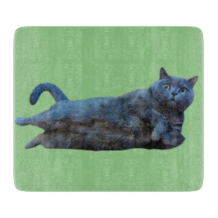British Shorthair Kitty Cat Lay auf Seite Schneidebrett
