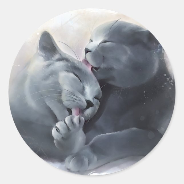 British Shorthair Runder Aufkleber (Vorderseite)