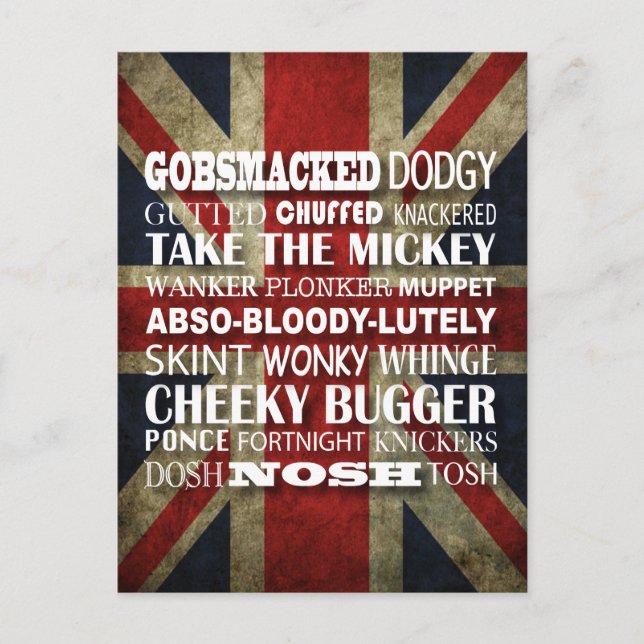 British Slang - Natürlich spreche ich Englisch! Postkarte (Vorderseite)