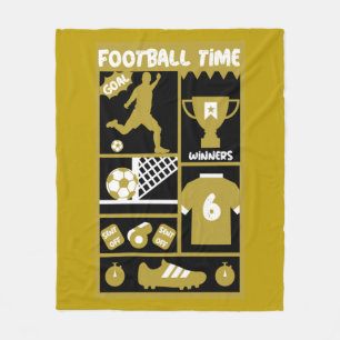 British Soccer Football Sherpa Blanket Fleecedecke