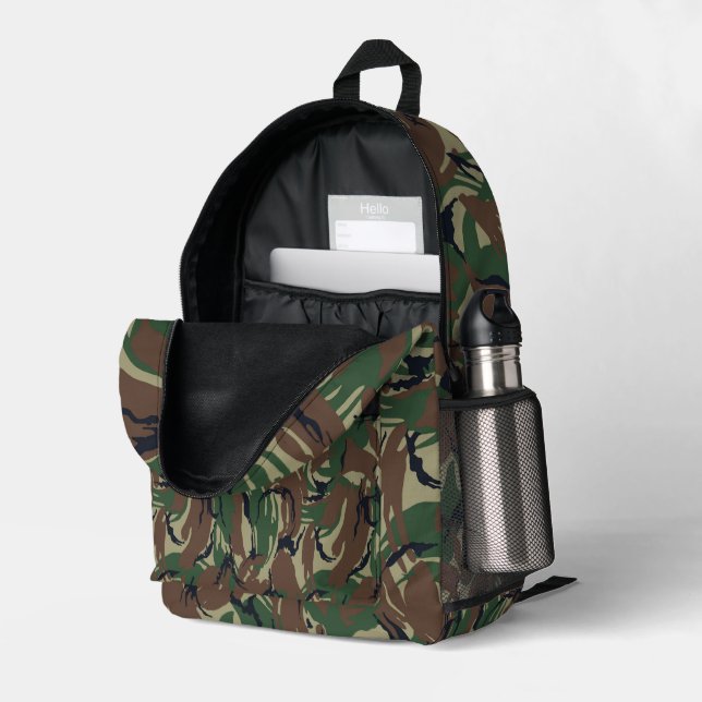 British Soldier Forest Military Camouflage  Bedruckter Rucksack (Rückseitige Ecke links (Offen) )