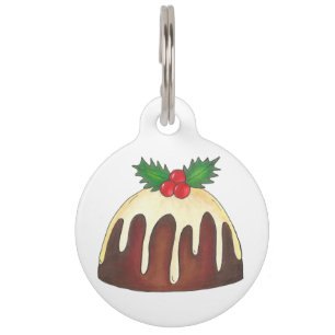 British Sugar Plum Pudding Dessert Christmas Holly Tiermarke