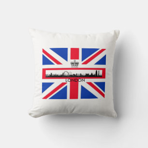 British Union Jack Flag London Eye Skyline Kissen