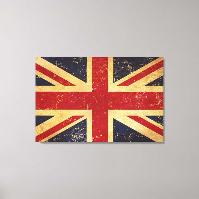 British Union Jack Flag Vintag Leinwanddruck (Vorderseite)