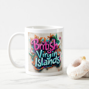 British V. Islands Graffiti Vibes: Insel St Art Kaffeetasse