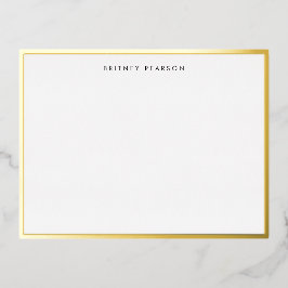 Britney Gold Foil Border Personalisiert Stationery Folie Einladungspostkarte