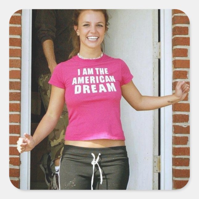 Britney Quadratischer Aufkleber (Vorderseite)