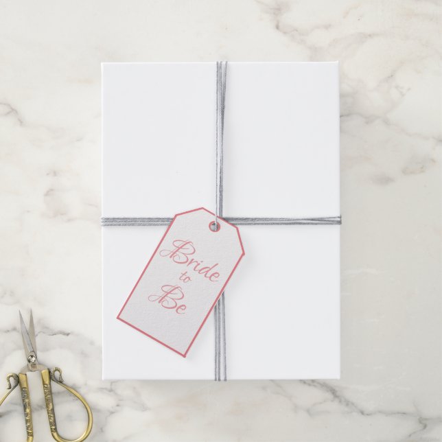 Brito Be Pink Hochzeit Brautparty Script Chic Geschenkanhänger (Mit Garn)