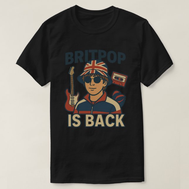 Britpop ist Back T - Shirt - Music Retro T-Shirt d (Design vorne)