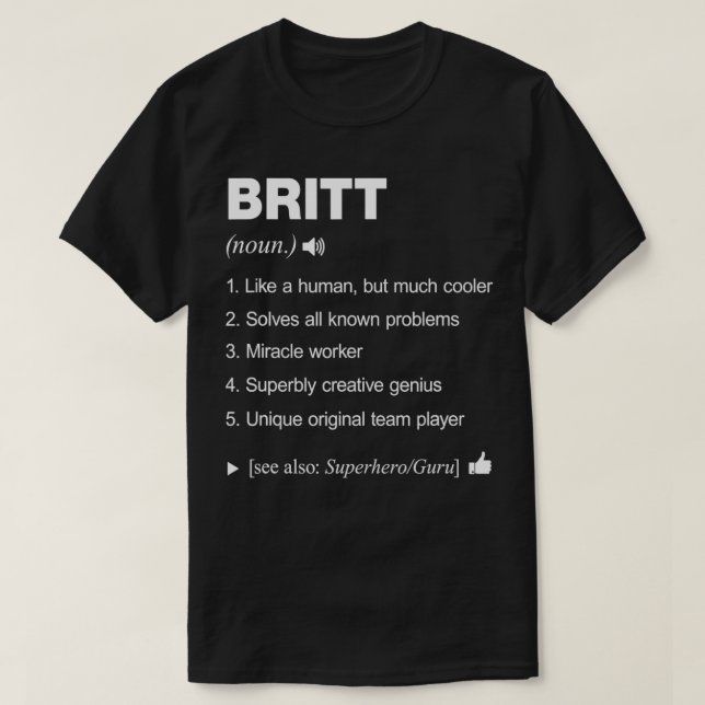 Britt Name Definition bedeutet Familie Funny T-Shirt (Design vorne)