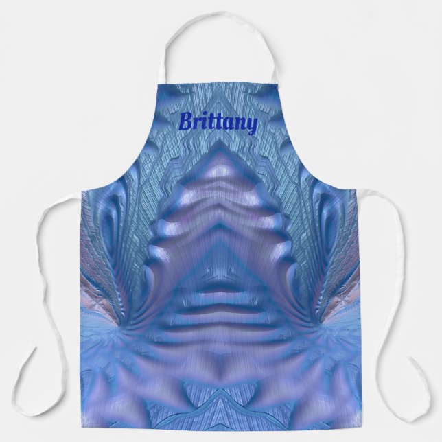 BRITTANY ~ ABSTRAKTES FRAKTAL Blue Pink ~ Schürze (Vorderseite)