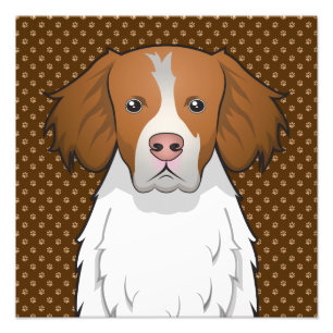 Brittany Dog Cartoon Paws Fotodruck