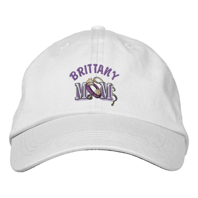Brittany Dog MAMA Bestickte Baseballkappe (Vorderseite)