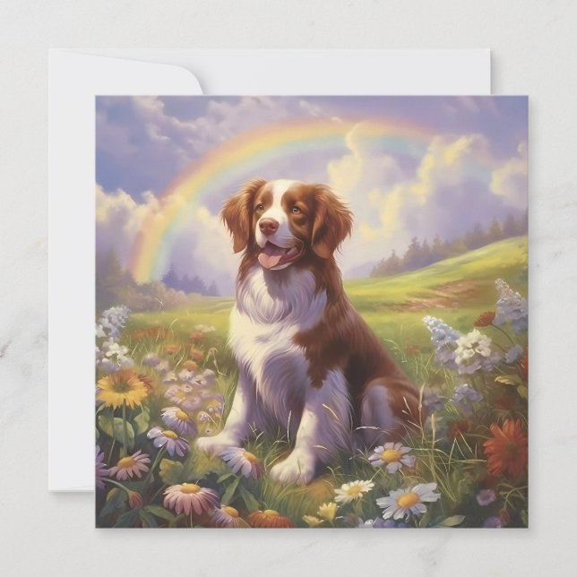 Brittany Dog Rainbow Bridge Individuelle Name Memo (Vorderseite)