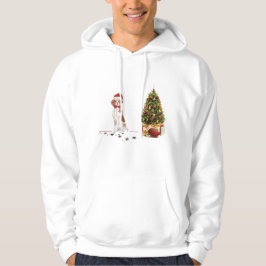 Brittany Funny Christmas Dog and Tree Hoodie