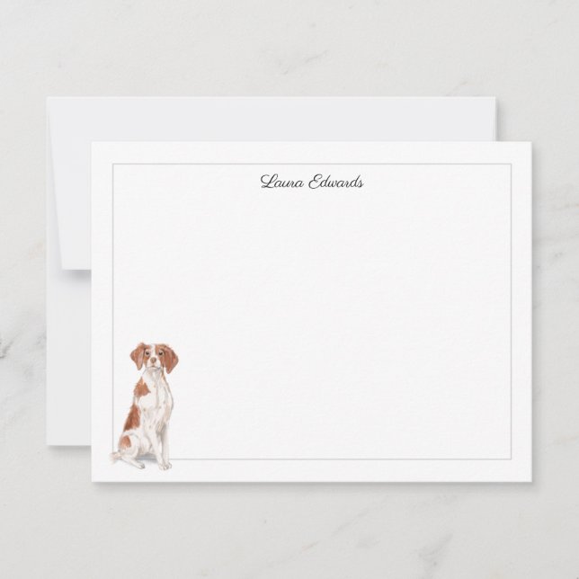 Brittany Gray Border Personalisiert Mitteilungskarte (Vorderseite)
