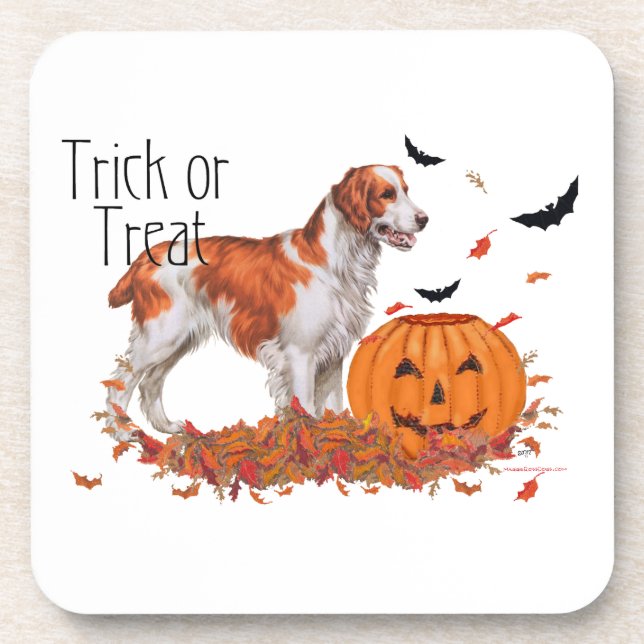 Brittany Halloween Untersetzer (Vorderseite)