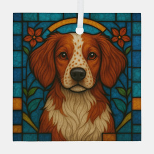 Brittany Hund "Buntglas" Ornament Aus Glas