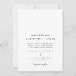 Brittany Moderne Schwarze Schrift Hochzeit mit UAW Einladung