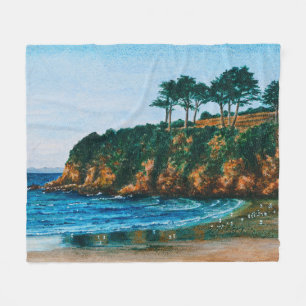 Brittany Rocky Coast Beach Akryllische Malerei, ge Fleecedecke