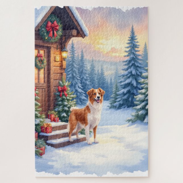 Brittany Rustic Cabin Christmas Winter Art (Vertikal)