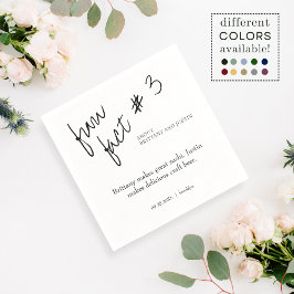 Brittany Simple Black White Fun Fact #3 Wedding Serviette