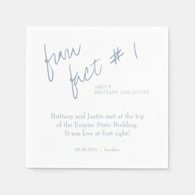 Brittany Simple Dusty Blue Fun - Cocktail Nummer 1 Serviette (Vorderseite)