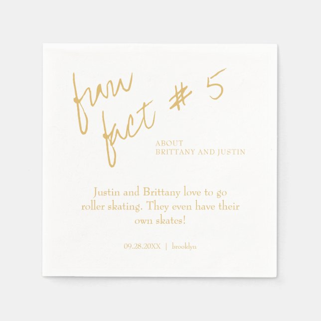 Brittany Simple Gold Fun Fakt #5 Wedkins Serviette (Vorderseite)