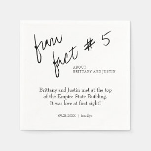 Brittany Simple Schwarz-weiß Fun Fakt #5 Hochzeit Serviette
