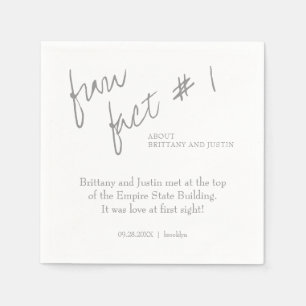 Brittany Simple Silver Fun Fakt #1 Hochzeit Serviette