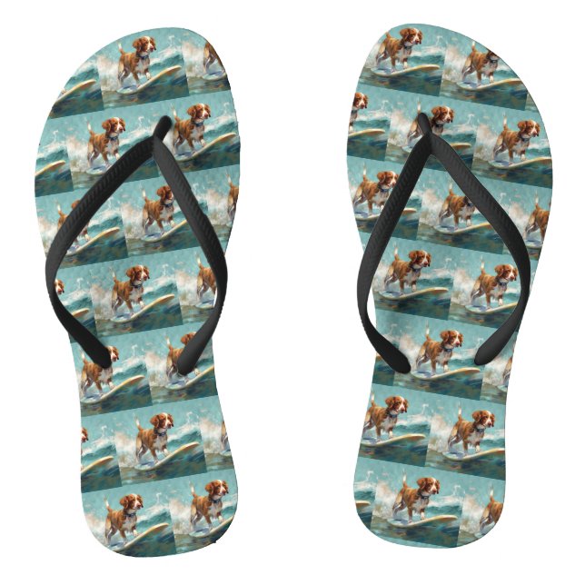 Brittany Spanel Beach Surfmalerei Flip Flops (Fußbett)