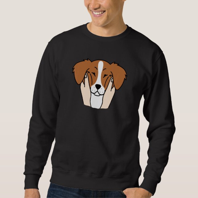 Brittany Spanel Chubby Cheeks Dog Sweatshirt (Vorderseite)