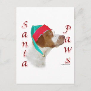 Brittany Spanel Santa Paws Feiertagspostkarte