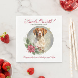 Brittany Spanel Wedding Napkins mit Hunden Foto Serviette