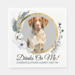Brittany Spanel Wedding Napkins mit Hunden Foto Serviette