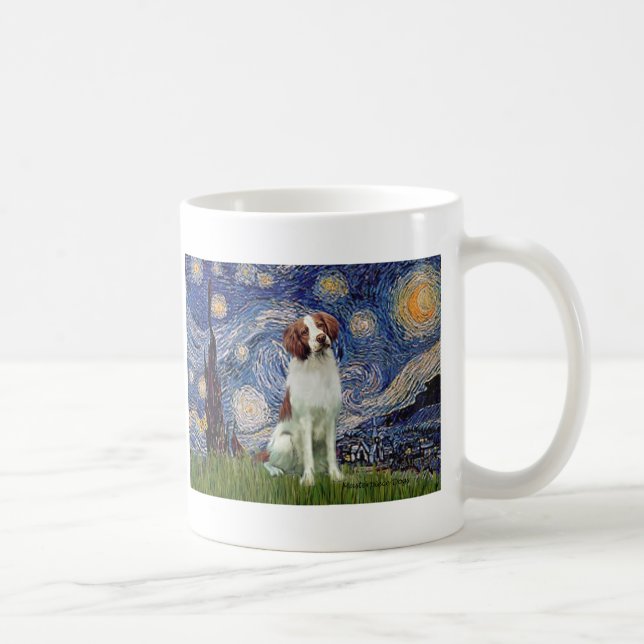 Brittany Spaniel 3 - Starry Night Kaffeetasse (Rechts)