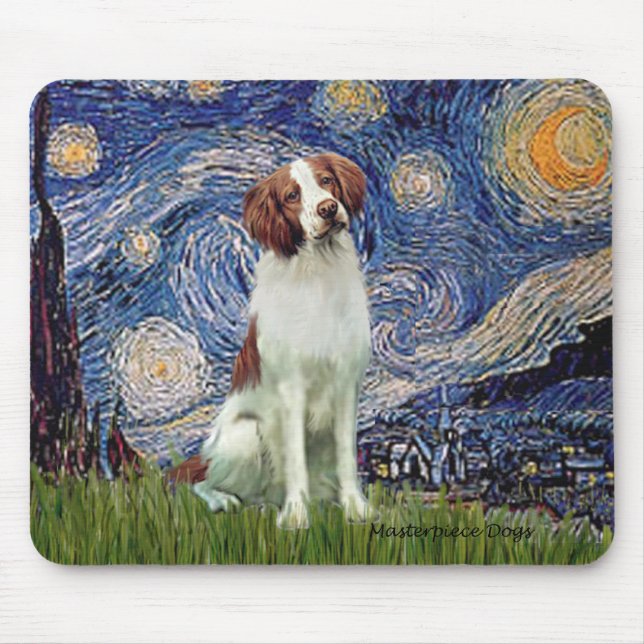 Brittany Spaniel 3 - Starry Night Mousepad (Vorne)
