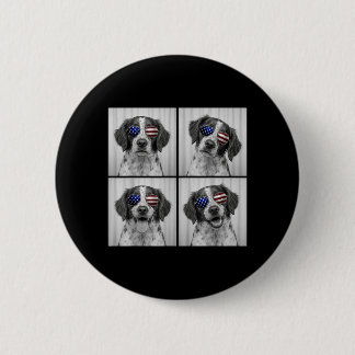 Brittany Spaniel 4. Juli Amerikanische Flagge Hund Button