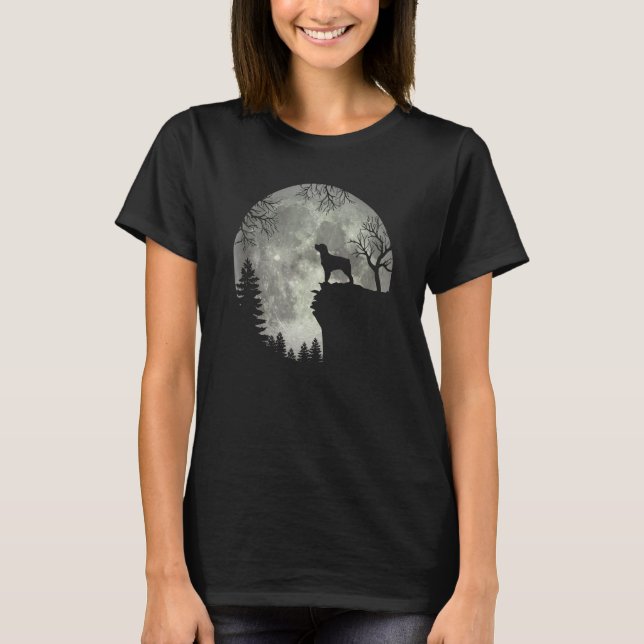 Brittany Spaniel And Moon Halloween 1 T-Shirt (Vorderseite)