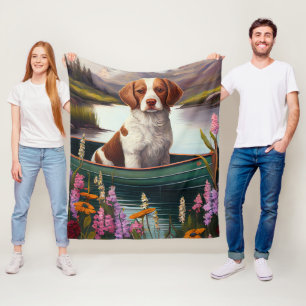 Brittany Spaniel auf einem Paddel: Ein landschaftl Fleecedecke